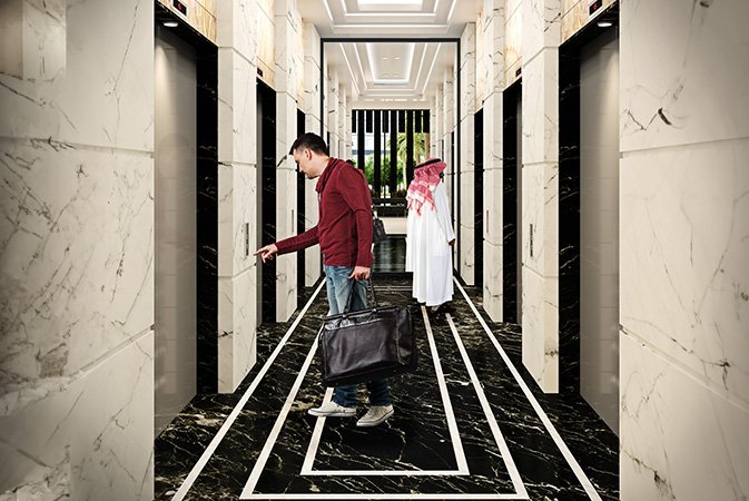 Jewelz by Danube modern elevator lobby